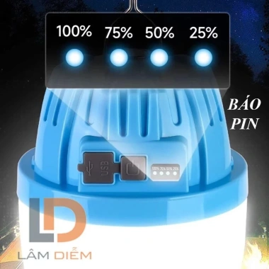 Bóng đèn tích điện sạc Type-C, hít nam châm, móc treo, 3 pin lượng cao siêu sáng 4