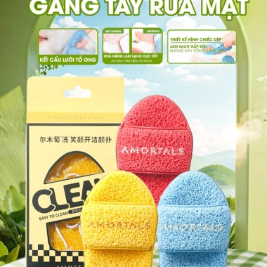 Bông mút rửa mặt Amortals bọt biển găng tay hở ngón - Làm sạch da mặt, giá chỉ 94.000đ