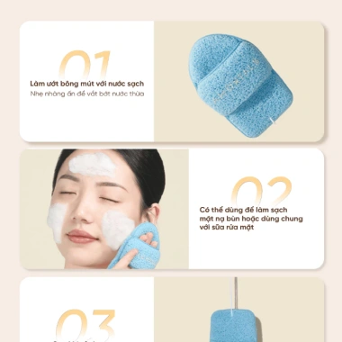 Bông mút rửa mặt Amortals bọt biển găng tay hở ngón - Làm sạch da mặt, giá chỉ 94.000đ