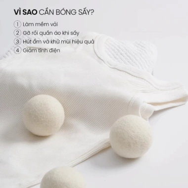 Bóng sấy len lông cừu NewZealand ENO BS01 - Khô nhanh, tiết điện, giá 53.000đ 3