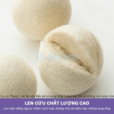 Bóng sấy len lông cừu tự nhiên cho máy giặt sấy - Khô nhanh, chống nhăn, 41.900₫ 3