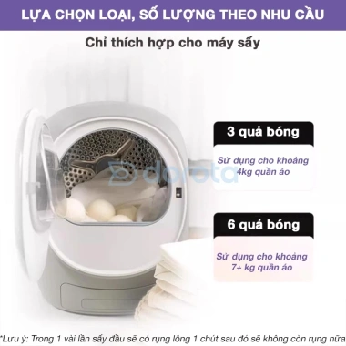 Bóng sấy len lông cừu tự nhiên cho máy giặt sấy - Khô nhanh, chống nhăn, 41.900₫ 4