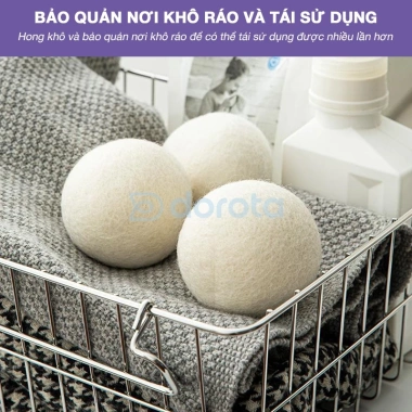 Bóng sấy len lông cừu tự nhiên cho máy giặt sấy - Khô nhanh, chống nhăn, 41.900₫ 8