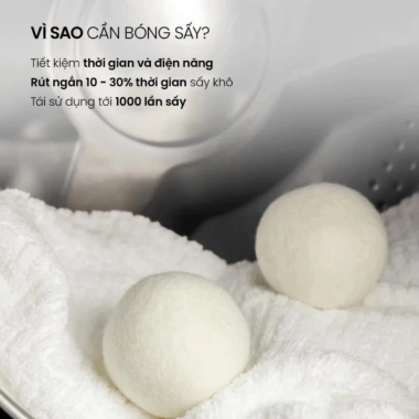 Bóng sấy lông cừu NewZealand khô nhanh, tiết kiệm điện, chống nhăn - Ogi Home BS01 53k