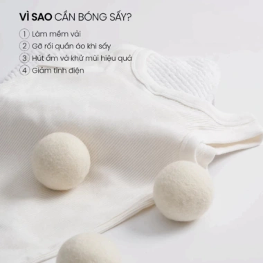 Bóng Sấy Quần Áo Len Lông Cừu New Zealand Khô Nhanh Tiết Kiệm Chống Nhăn Thơm LIKE BS01