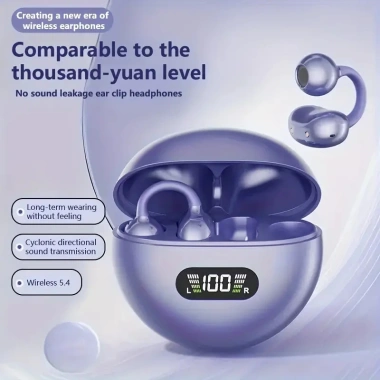 Bông tai Bluetooth không dây, thiết kế mở kẹp tháo rời, ANC giảm tiếng ồn, phù hợp thể thao nữ, quà tặng 8 Bông tai Bluetooth không dây, thiết kế mở kẹp tháo rời, ANC giảm tiếng ồn, phù hợp thể thao nữ, quà tặng 8