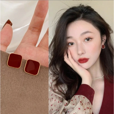 Bông tai đỏ tết mạ kim loại sang chảnh, phong cách Hàn Quốc, rẻ vô đối 19.900đ - hot trend 9