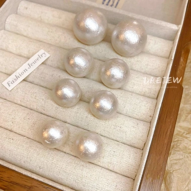 Bông tai DREJEW 925 kim bạc Pháp retro hình học ngọc trai, không dị ứng, 19.000 2