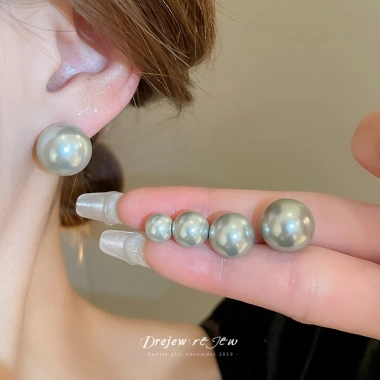 Bông tai DREJEW 925 kim bạc Pháp retro hình học ngọc trai, không dị ứng, 19.000 4
