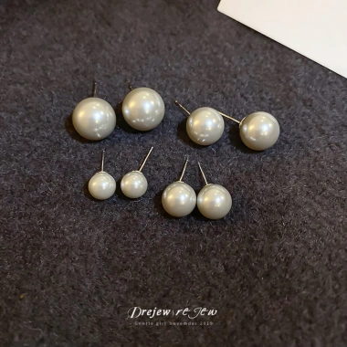 Bông tai DREJEW 925 kim bạc Pháp retro hình học ngọc trai, không dị ứng, 19.000 5