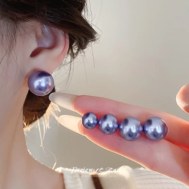 Bông tai DREJEW 925 kim bạc Pháp retro hình học ngọc trai, không dị ứng, 19.000 6