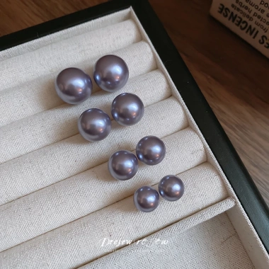 Bông tai DREJEW 925 kim bạc Pháp retro hình học ngọc trai, không dị ứng, 19.000 7