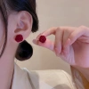 Bông tai hoa trà đỏ nhung sang chảnh - Khuyên tai Hàn Quốc, giảm còn 18.999₫ 5