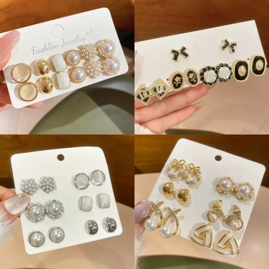 Bông tai kim cương ngọc trai retro, phụ kiện thời trang cao cấp cho nữ - Giá ưu đãi 28.520 VND