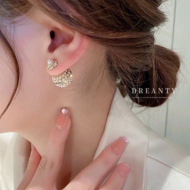 Bông tai mạ bạc kim cương ngọc trai Hàn Quốc thời trang cho nữ - 23.400đ 8