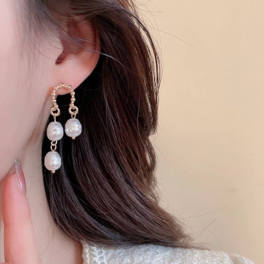 Bông tai ngọc trai cổ điển Pháp đính đá và hoa - Phụ kiện sang trọng nữ, giảm 21% còn 77.290₫ 6