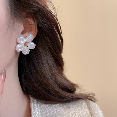 Bông tai ngọc trai cổ điển Pháp đính đá và hoa - Phụ kiện sang trọng nữ, giảm 21% còn 77.290₫ 8