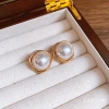 Bông tai ngọc trai nhân tạo hình tròn DREJEW nữ Kiểu cổ điển giảm giá 38.000đ 4
