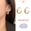 Bông tai nữ Khoen tròn bản to mạ vàng - Cá tính thời trang đi tiệc, 19.600₫