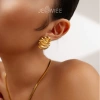 Bông tai nữ mạ vàng Plissé Jesmee - Khuyên tai xếp ly độc đáo, chỉ 289.000₫ 6