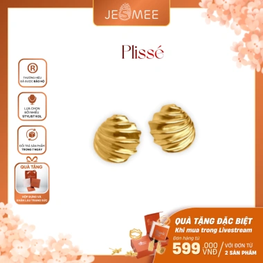 Bông tai nữ mạ vàng Plissé Jesmee - Khuyên tai xếp ly độc đáo, chỉ 289.000₫ 9