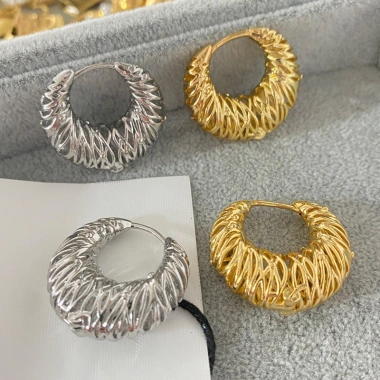 Bông tai nữ nhẹ sang trọng, phong cách lạnh, vàng 18K, tròn phóng đại - 94.600₫ 8