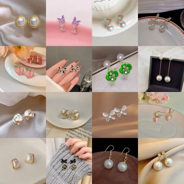 Bông tai nữ nhỏ gọn cá tính, phong cách Hàn Quốc, đa dạng kiểu dáng, chỉ 10.200đ