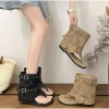 Boot Nữ Cao Cổ Đế 5cm Da Lộn Khóa Bản To Dép Quai Kẹp Cá Tính Hottrend 2.025 2