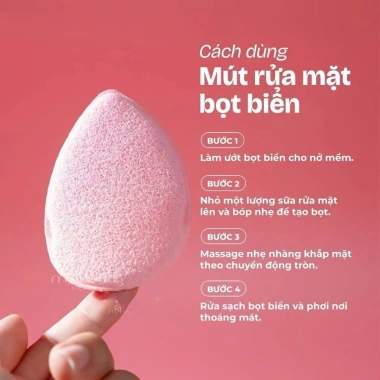 Bọt Biển rửa mặt tẩy tế bào chết, massage giọt nước, hàng rời loại xịn mịn - chỉ 35.000đ