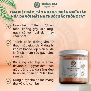 Bột Mặt Nạ Thuốc Bắc Thảo Mộc Thông Cát - Dưỡng Trắng Da, Mờ Nám Tàn Nhang, Giá Chỉ 93.000 VND