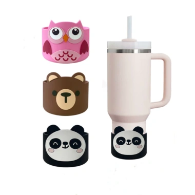 Bột Silicone Đệm Đáy Dễ Thương Gấu Trúc Cú cho Cốc 40oz v 30oz - Bảo Vệ Tumbler