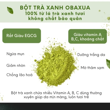 Bột Trà Xanh Nguyên Chất OBAXUA – Túi 75g/250g/500g Giá giảm 26.460₫, tăng sức đề kháng 5