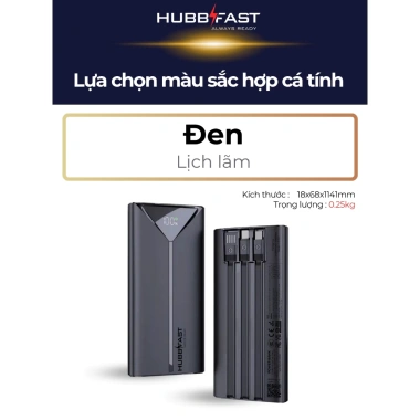 BOX mini 20.000mAh sạc nhanh PD, HubbFast Play1, màn hình LED, an toàn, bảo hành 18 tháng - Giá chỉ 349.000₫