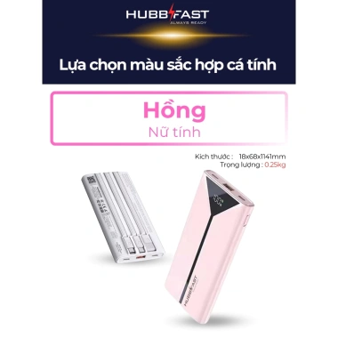 BOX mini 20.000mAh sạc nhanh PD, HubbFast Play1, màn hình LED, an toàn, bảo hành 18 tháng - Giá chỉ 349.000₫
