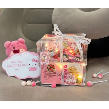 Box quà Bánh Kẹo kèm Đèn LED - Quà Tặng Sinh Nhật, Kỷ Niệm, Trung Thu, 20/10, 8/3, Valentine 14/2, 1/6 - Giá chỉ 130k