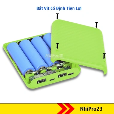 Box sạc dự phòng 4 cell 18.650 Type C + Micro vỏ nhựa - Bán lẻ không pin 2