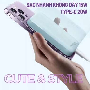 BOX Sạc từ tính HubbFast GO10 - Pin dự phòng 10.000mAh, sạc nhanh không dây 15W, Type-C 20W, giá chỉ 500.400₫ 3