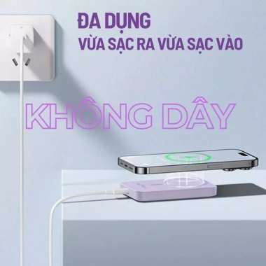 BOX Sạc từ tính HubbFast GO10 - Pin dự phòng 10.000mAh, sạc nhanh không dây 15W, Type-C 20W, giá chỉ 500.400₫ 4