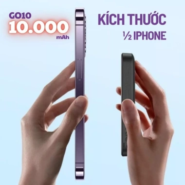 BOX Sạc từ tính HubbFast GO10 - Pin dự phòng 10.000mAh, sạc nhanh không dây 15W, Type-C 20W, giá chỉ 500.400₫ 6