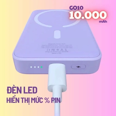 BOX Sạc từ tính HubbFast GO10 - Pin dự phòng 10.000mAh, sạc nhanh không dây 15W, Type-C 20W, giá chỉ 500.400₫ 7