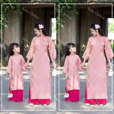 BST Áo Dài GĐ Phúc Vượng Naila Gia Đình Tân Dáng Suông Đón Tết 2.026 Giá 345k 10