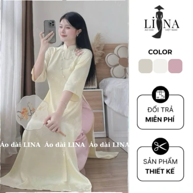BST Gấm Tết 2.026: Áo dài tết nữ tính 3 màu pastel nhẹ nhàng, giá chỉ 236k