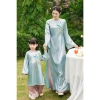 BST Tết 2.026 Áo dài gia đình Yến Thư xanh – áo dài nhà Cam, trẻ em, giảm giá 255k 7
