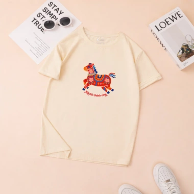 BST Tết 2.026 Áo phông gia đình 3-5 người in Ngựa Bính Ngọ Loza Kids GĐ014 giảm giá 92.000đ