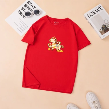 BST Tết 2.026 Áo phông gia đình 3-5 người in Ngựa Bính Ngọ Loza Kids GĐ014 giảm giá 92.000đ