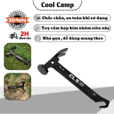 Búa Đa Năng CLS Camping Thép Không Gỉ Siêu Nhẹ Đóng Cọc Ghim Lều Trại 224k