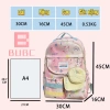 BUBC Ba lô dễ thương cho bé gái nhẹ, dung tích lớn, phù hợp lớp 3-6 tiểu học 2