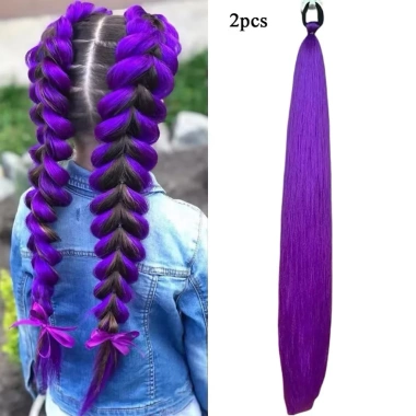 Buộc Tóc Giả Thẳng Dài 65cm - Tự Tạo Kiểu Thắt Bím, Giá 65.000 VND