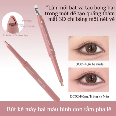 Bút Highlight Hàn 2 đầu tự nhiên, chỉnh bóng sáng mắt, chống nước mồ hôi 100% + tặng chổi - 69k Bút Highlight Hàn 2 đầu tự nhiên, chỉnh bóng sáng mắt, chống nước mồ hôi 100% + tặng chổi - 69k