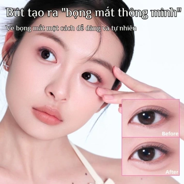 Bút Highlight Hàn 2 đầu tự nhiên, chỉnh bóng sáng mắt, chống nước mồ hôi 100% + tặng chổi - 69k